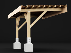 woden pergola 1 3D Model