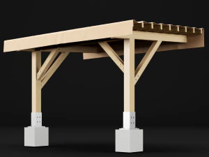 woden pergola 1 3D Model