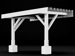 woden pergola 1 3D Model