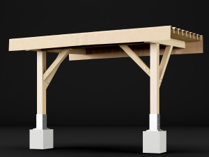 woden pergola 1 3D Model