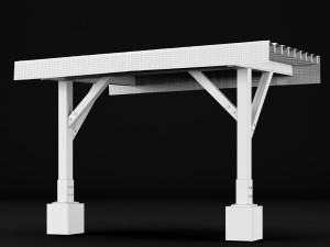 woden pergola 1 3D Model