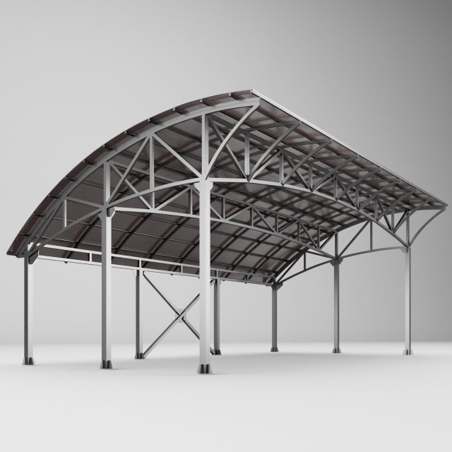 metall carport 1 3D Model .c4d .max .obj .3ds .fbx .stl .blend 