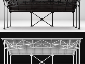 metall carport 1 3D Model