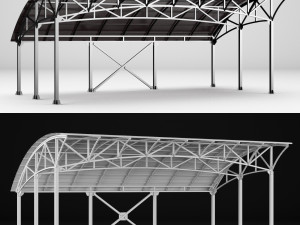 metall carport 1 3D Model