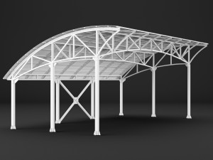 metall carport 1 3D Model