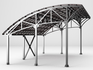 metall carport 1 3D Model