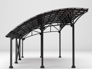 metall carport 1 3D Model