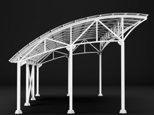metall carport 1 3D Model