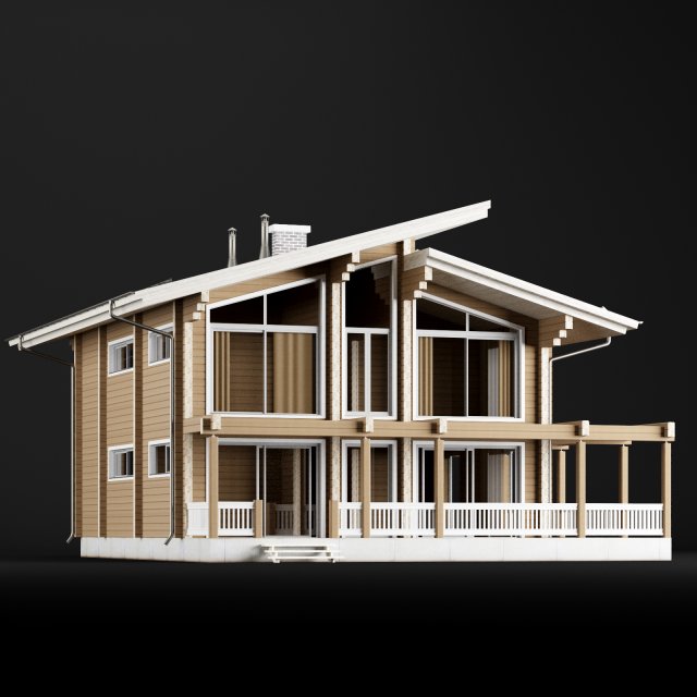 modern house 02 3D Model .c4d .max .obj .3ds .fbx .stl .blend 