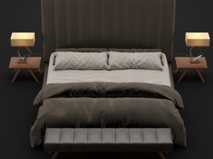modern bed 8 Modèle 3D