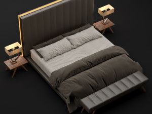 modern bed 8 Modèle 3D