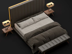 modern bed 8 3D Model
