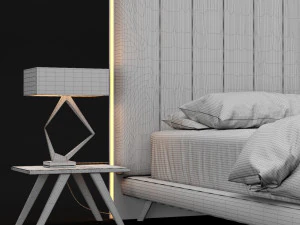 modern bed 8 3D Model