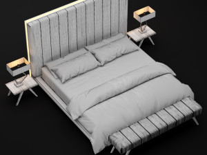 modern bed 8 Modèle 3D
