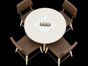 table and chair Modelo 3D