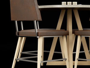 table and chair Modelo 3D