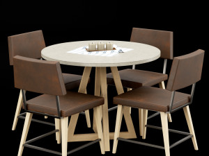 table and chair Modelo 3D