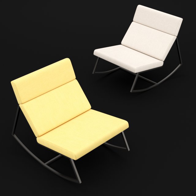 rocking chair 3D Model .c4d .max .obj .3ds .fbx .stl .blend 