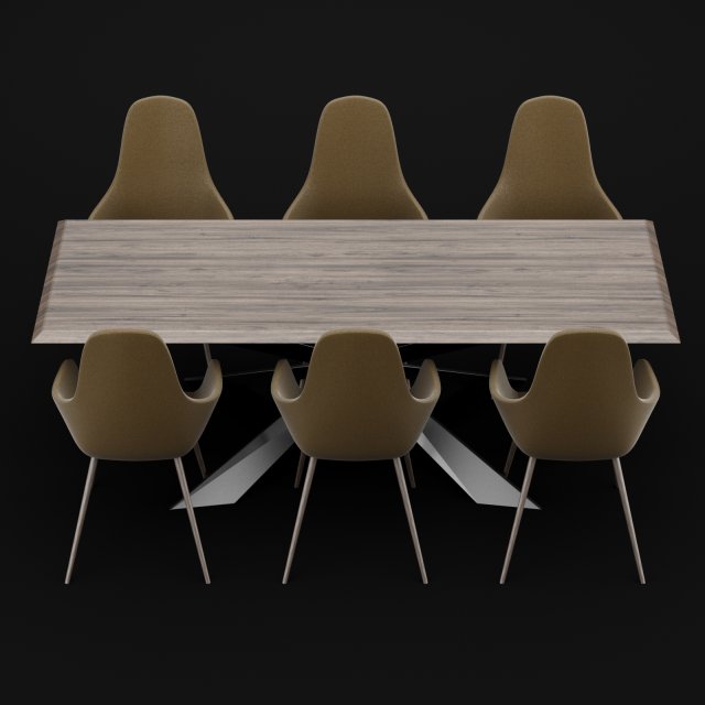 table and chair 1 3D Model .c4d .max .obj .3ds .fbx .stl .blend 