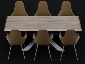 masa ve sandalye 1 3D Model