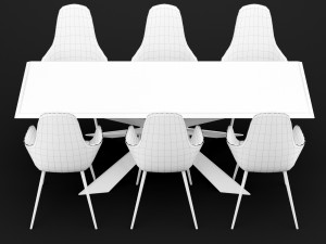table and chair 1 3D Model