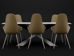 table and chair 1 3D Model
