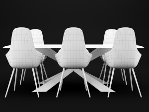 table and chair 1 3D Model