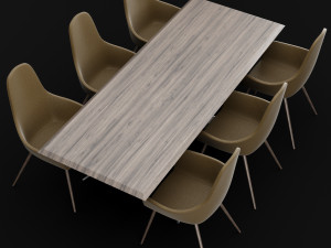 table and chair 1 3D Model