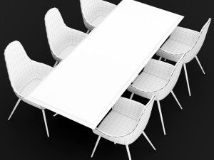 table and chair 1 3D Model