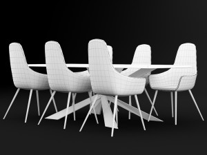 table and chair 1 3D Model