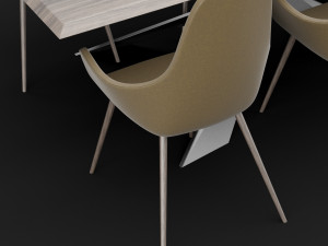 table and chair 1 3D Model