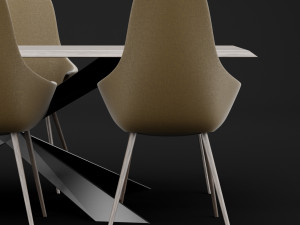 table and chair 1 3D Model