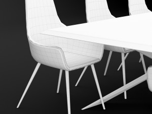 table and chair 1 3D Model