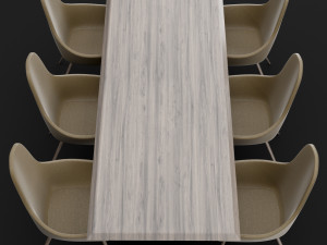 table and chair 1 3D Model