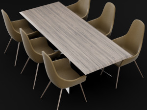 table and chair 1 3D Model