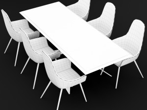 table and chair 1 3D Model