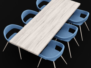table and chair 2 3D Model