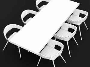 table and chair 2 3D Model