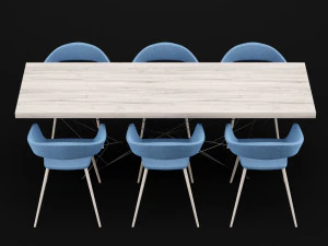 table and chair 2 3D Model
