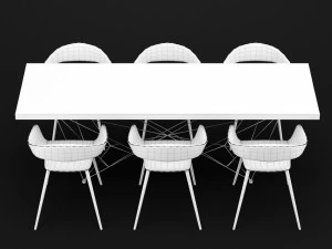 table and chair 2 3D Model