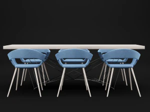 table and chair 2 3D Model