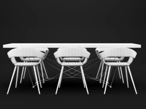 table and chair 2 3D Model