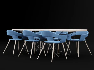 table and chair 2 3D Model