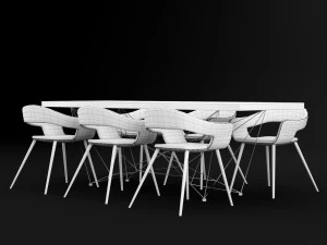 table and chair 2 3D Model