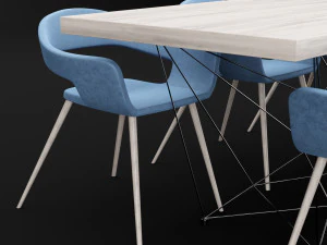 table and chair 2 3D Model