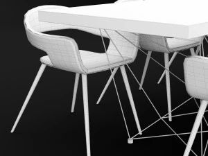 table and chair 2 3D Model