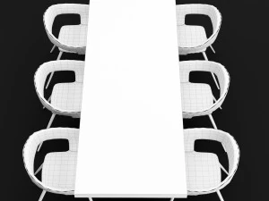table and chair 2 3D Model