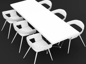 table and chair 2 3D Model