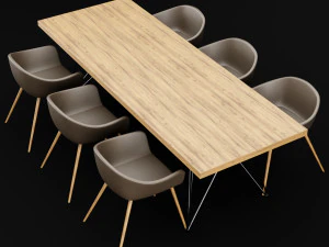 मेज़ और कुर्सी 3 3D मॉडल