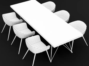 table and chair 3 3D Model